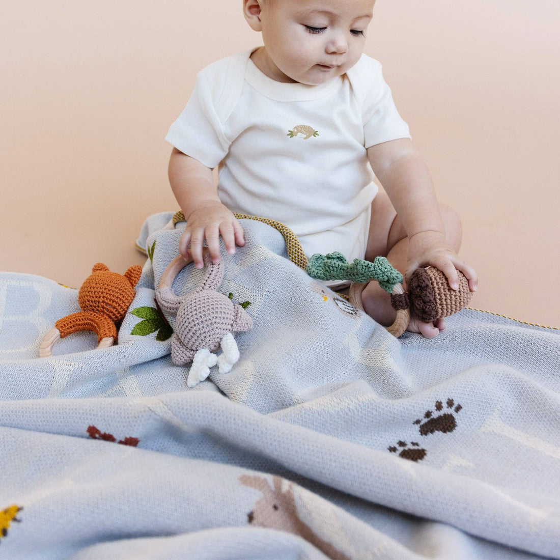 The Blueberry Hill - Blanket ABC Woodland Baby Organic Cotton Back to School Kid The Blueberry Hill