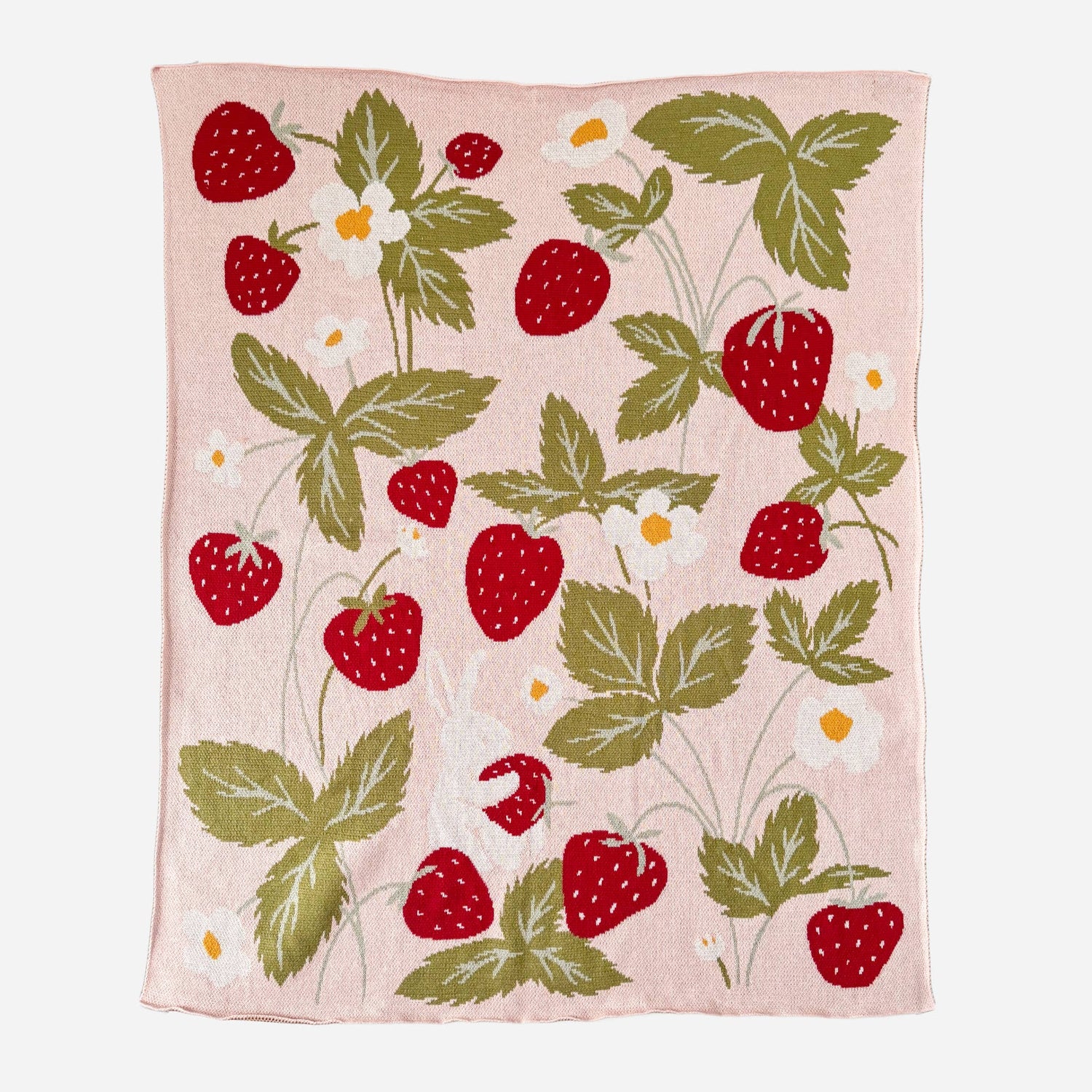 The Blueberry Hill - Blanket Strawberry Bunny Organic Baby Decor Spring Summer The Blueberry Hill