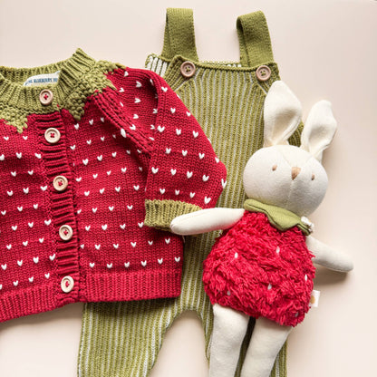 The Blueberry Hill Cotton Strawberry Cardigan – Baby  Sweater