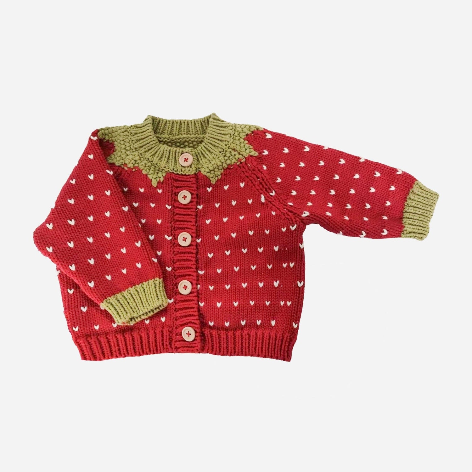The Blueberry Hill Cotton Strawberry Cardigan – Baby sweater