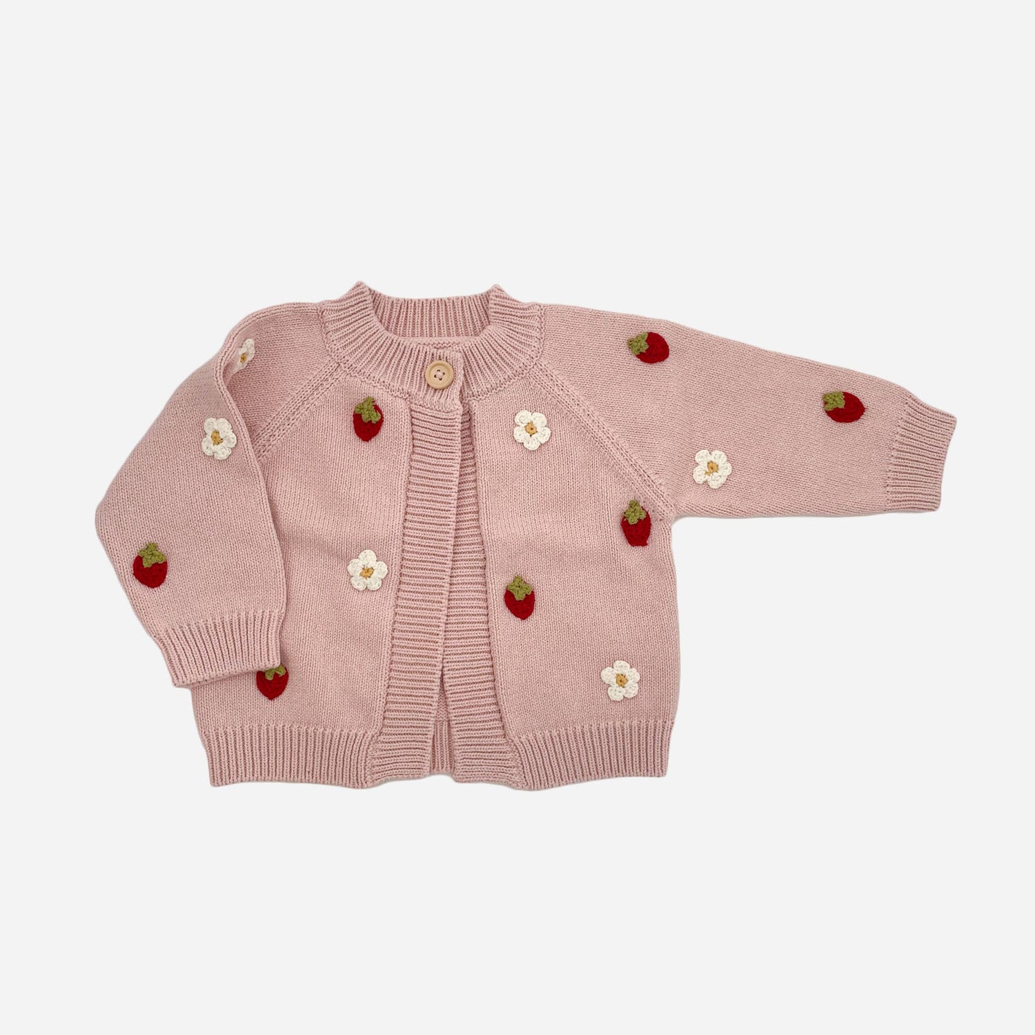 The Blueberry Hill Strawberry Flower Cardigan
