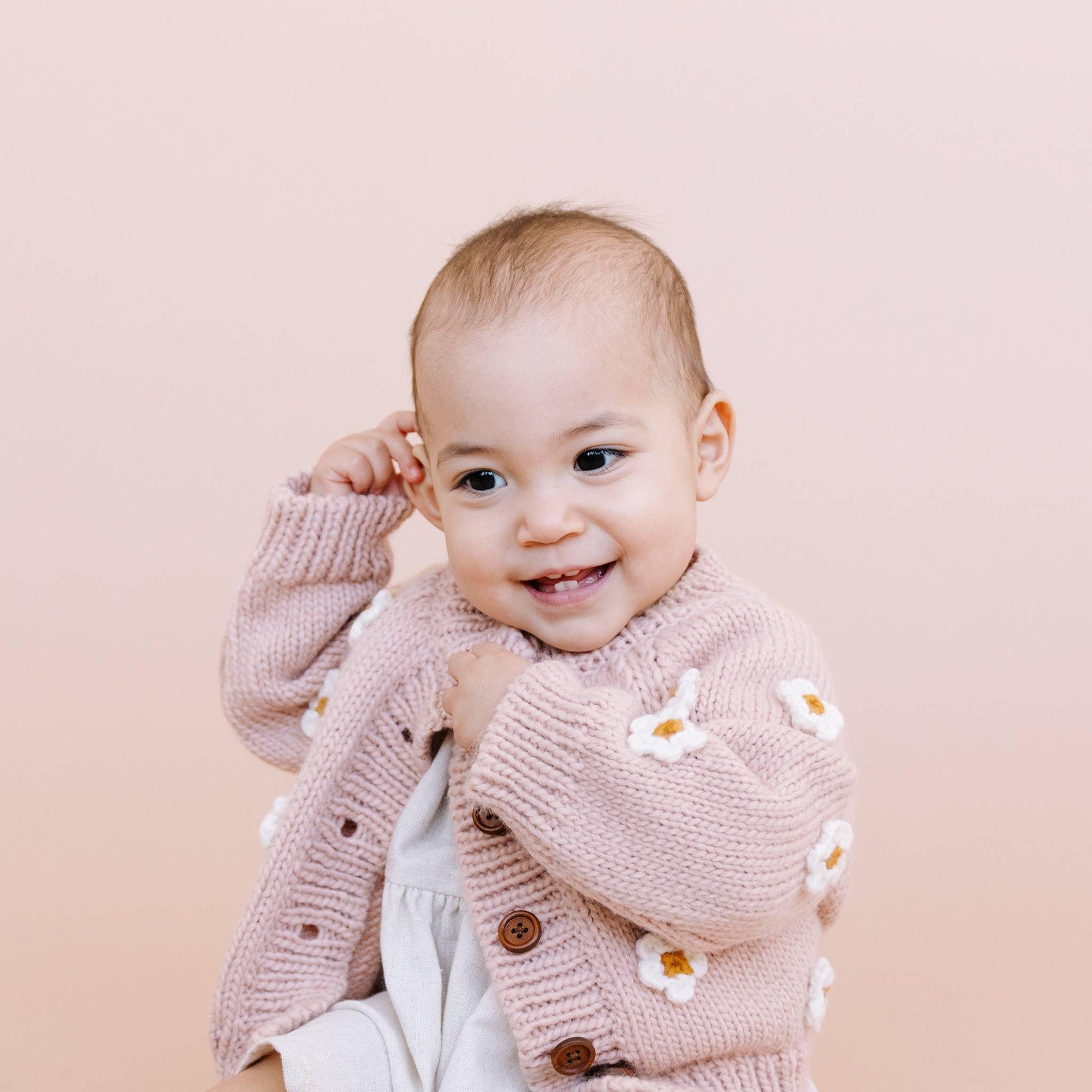 The Blueberry Hill - Flower Cardigan, Blush | Baby Sweater | Kids Clothing: M; 2 - 4Y The Blueberry Hill - enjoykidsus