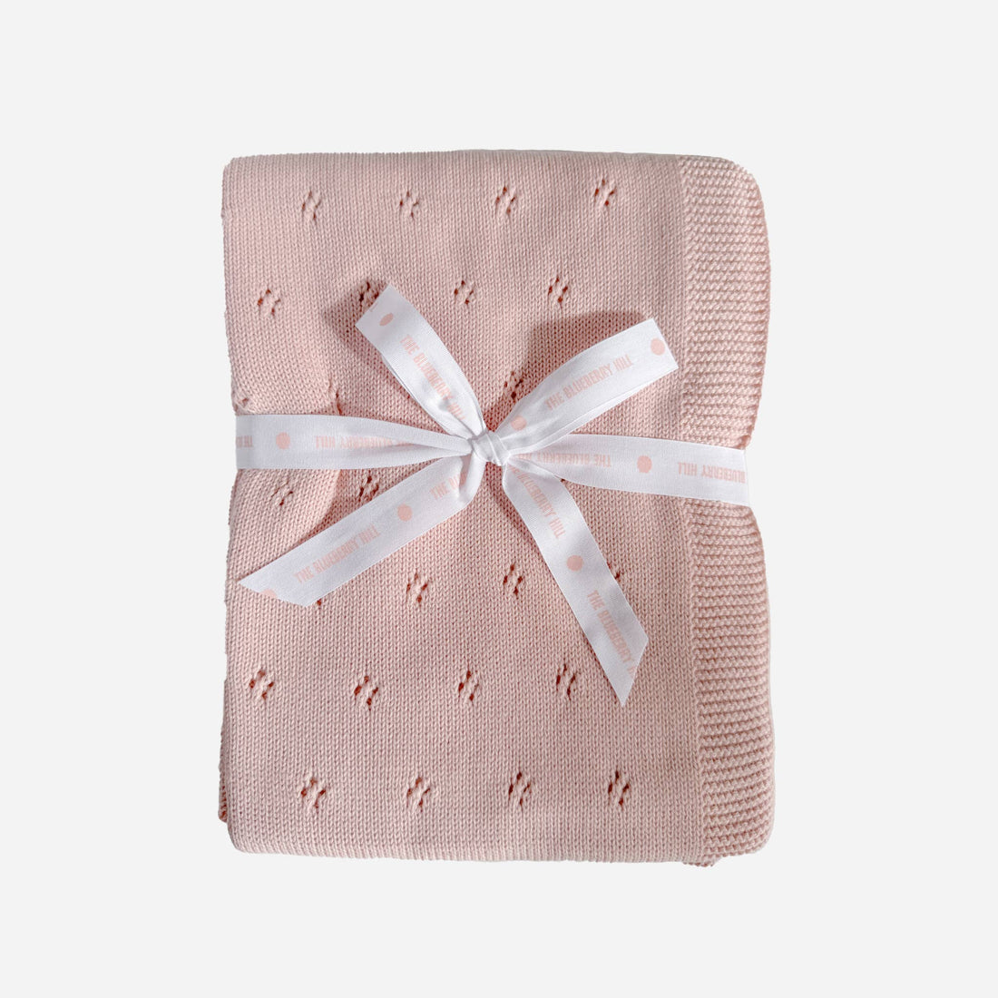 The Blueberry Hill - Heirloom Pique Blanket Blush Organic Cotton Baby Gift: Blush The Blueberry Hill