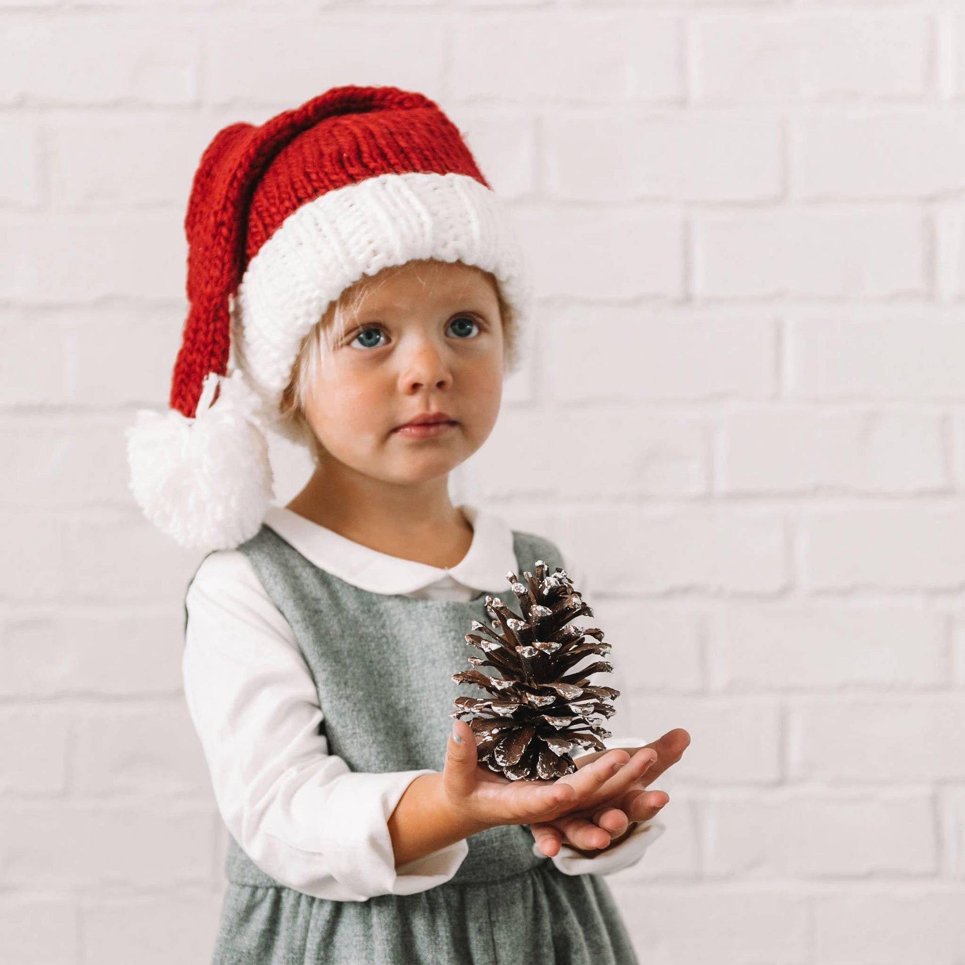 The Blueberry Hill - Nicholas Santa Hat | Hand Knit Baby Adult Christmas Holiday: S; 6 - 24M The Blueberry Hill - enjoykidsus