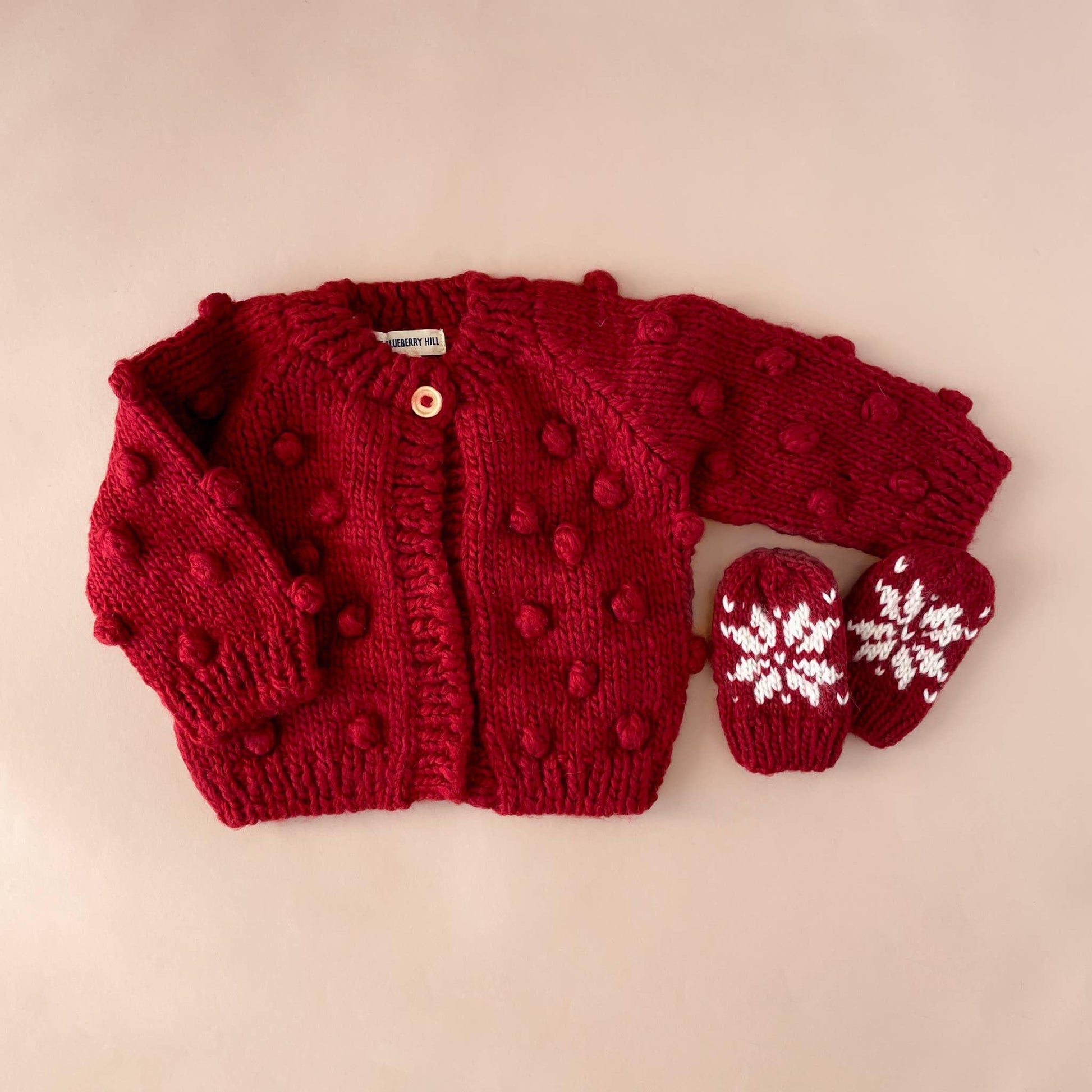 The Blueberry Hill - Popcorn Cardigan, Red | Baby Kids Sweater Holiday Christmas: Red / M; 2 - 4yrs The Blueberry Hill - enjoykidsus