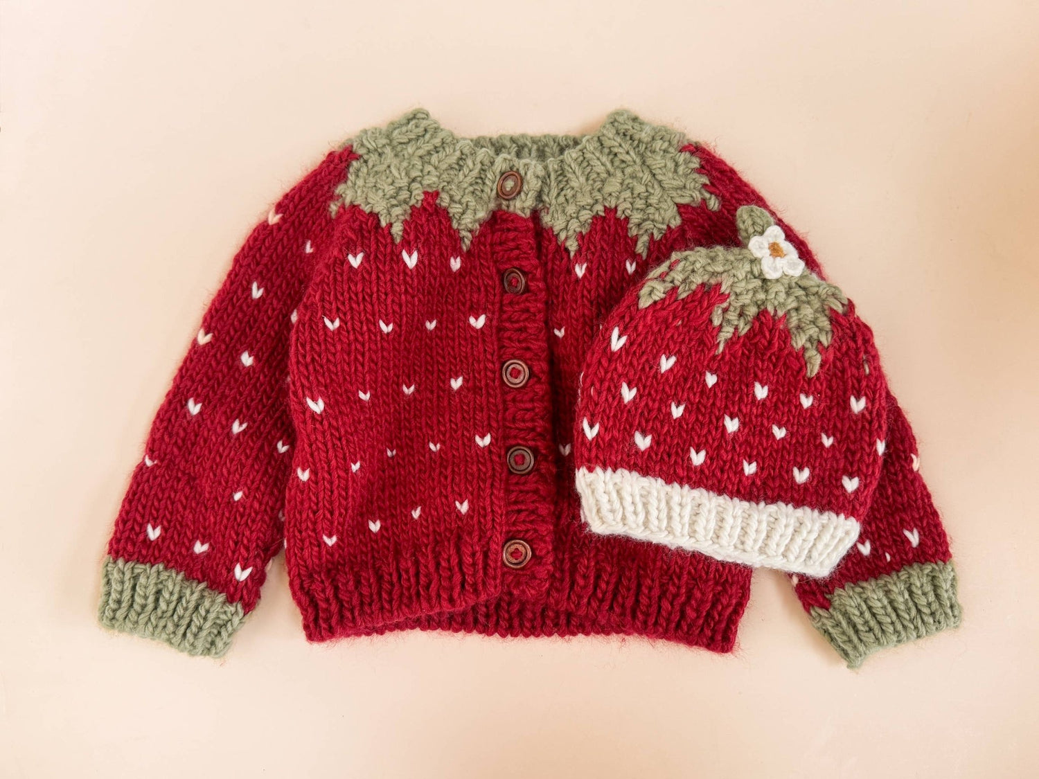 The Blueberry Hill - Strawberry Cardigan Baby Kid Fall Winter Halloween Costume: Red The Blueberry Hill