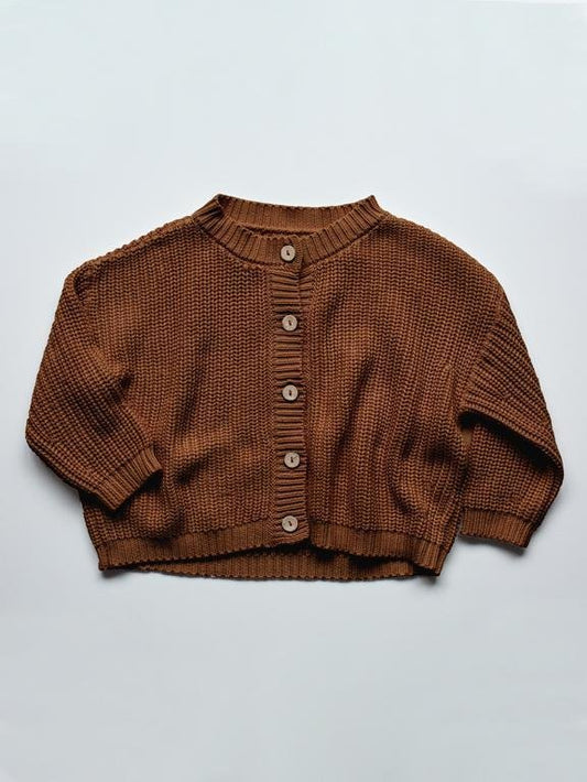 The Chunky Cardigan - Mocha The Simple Folk - enjoykidsus