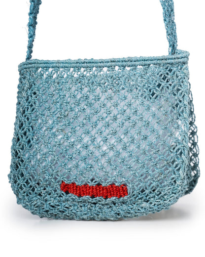 The Jacksons Lola Big Eyes Jute Tote Bag-Sky Blue The Jacksons