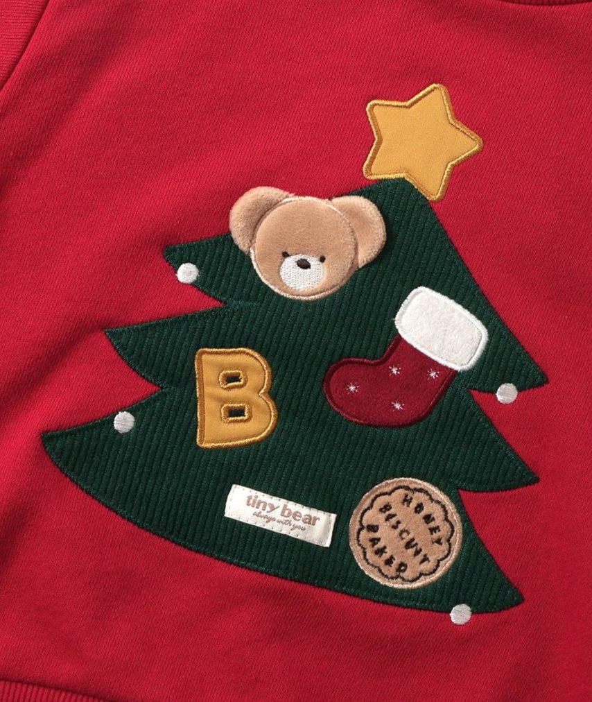 Tiny bear applique sweatshirt - Red other brands - enjoykidsus