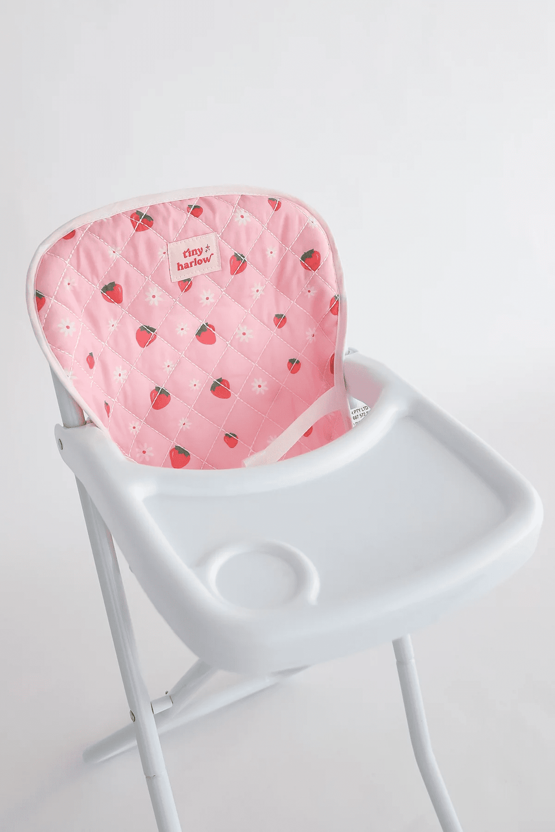 Tiny Harlow doll high chair in Strawberry Picnic
