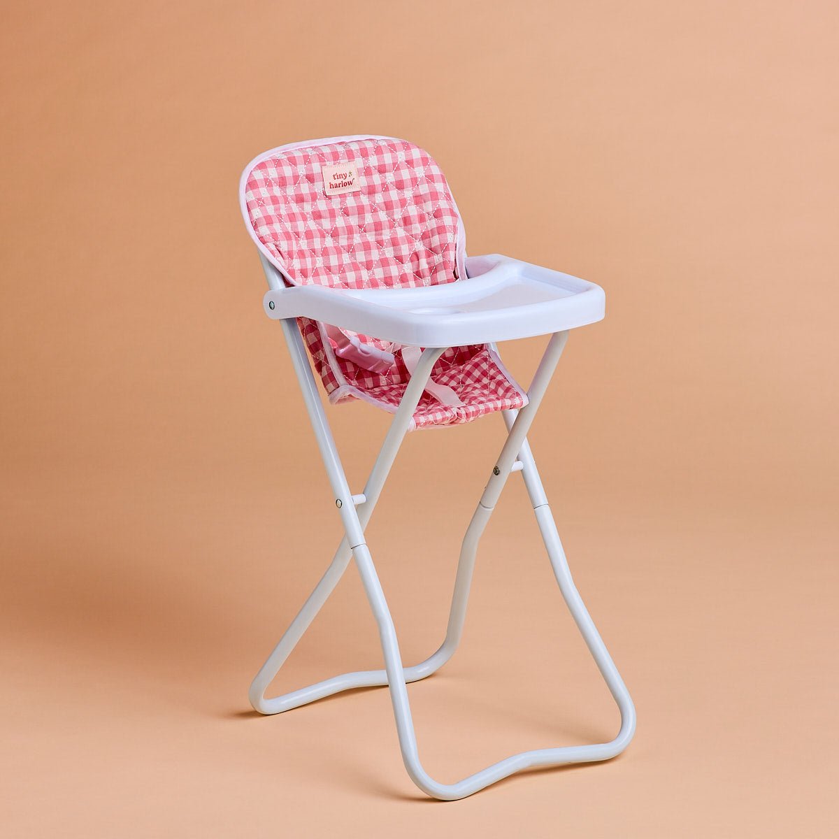 Tiny Harlow Doll Highchair – Pink Gingham