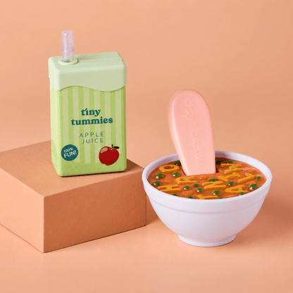 Tiny Harlow Tiny Tummies Alphabet Soup &amp; Apple Juice Set
