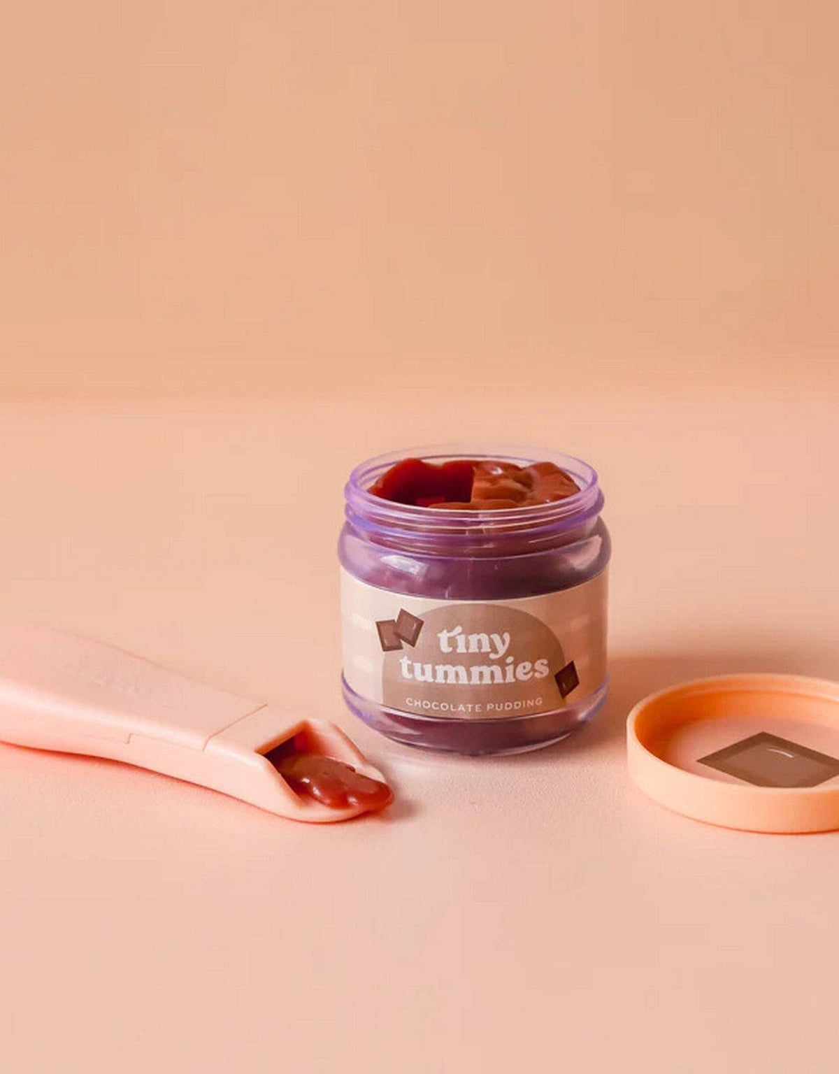 Tiny Harlow - Tiny Tummies - Chocolate pudding - Jar and spoon Tiny Harlow
