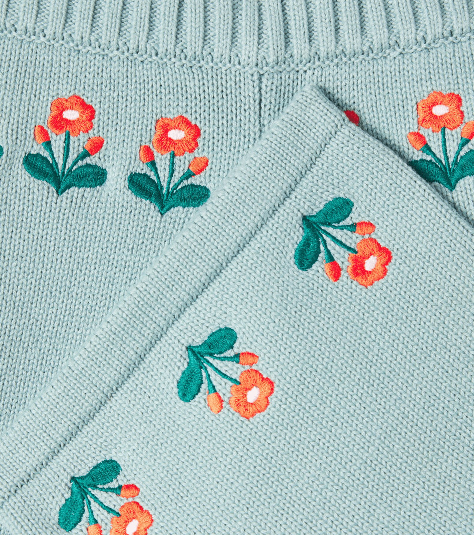 Tinycottons Baby Flower Knitted Cotton Wool Pants – Blue Tinycottons