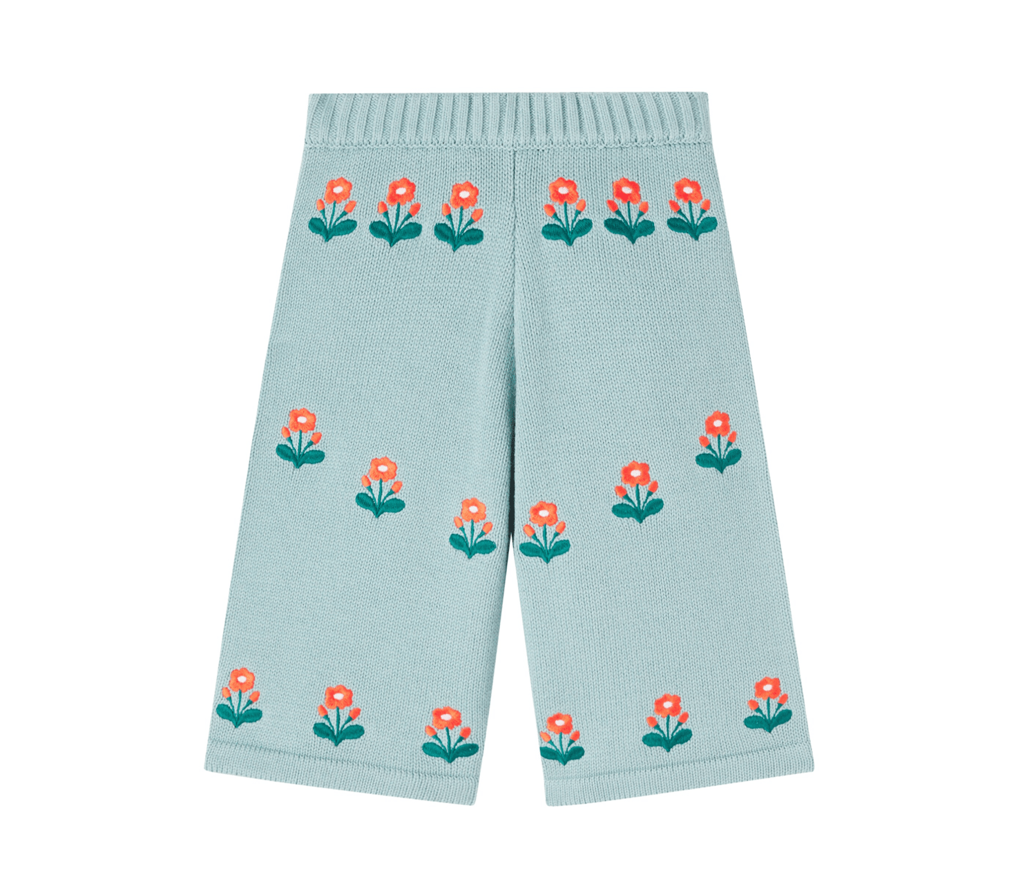 Tinycottons Baby Flower Knitted Cotton Wool Pants – Blue Tinycottons