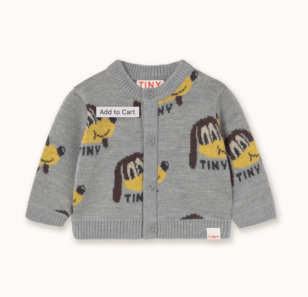 Tinycottons Dogs Baby Cardigan – Grey Tinycottons