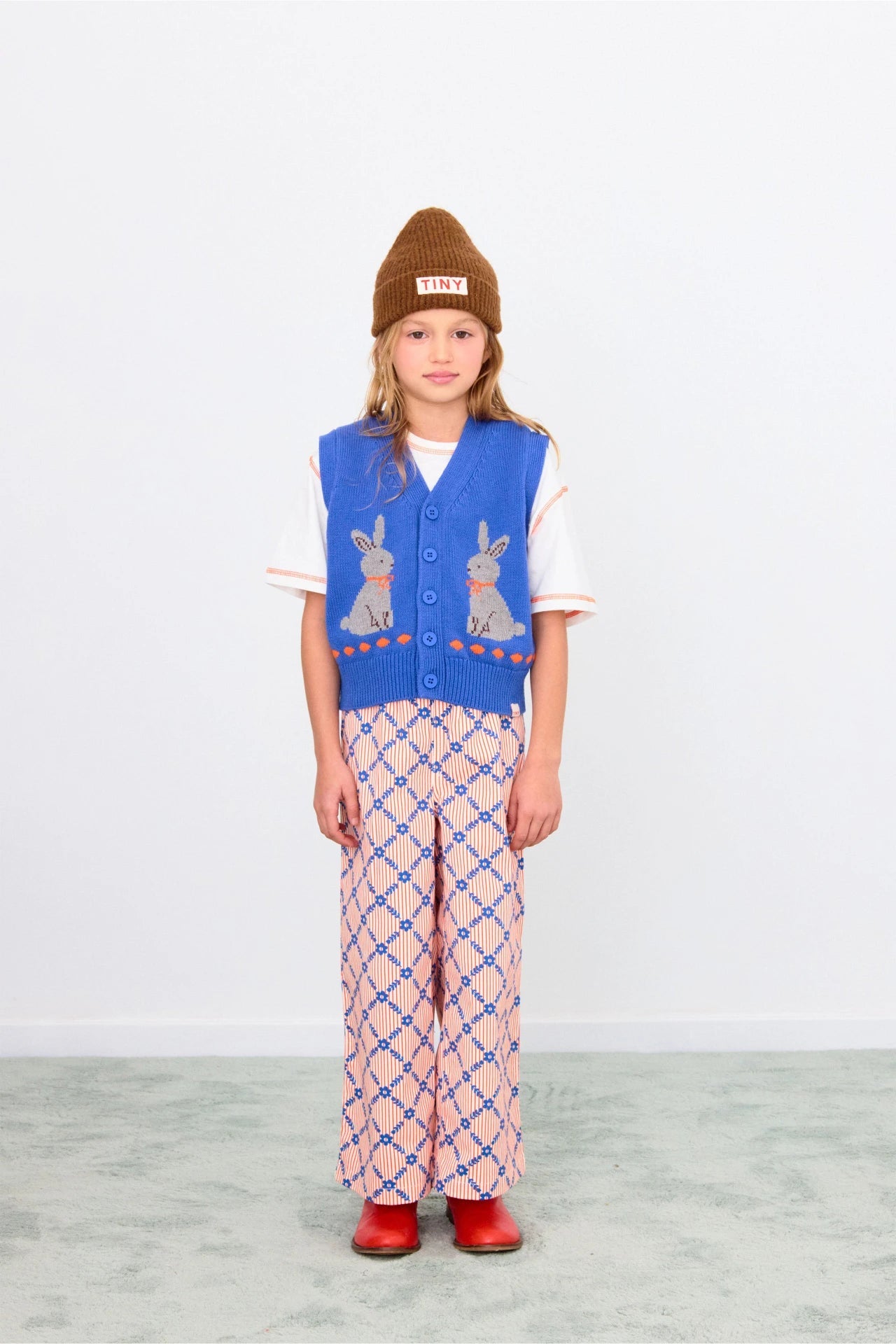 Tinycottons Rabbits Knitted Vest – Blue Tinycottons