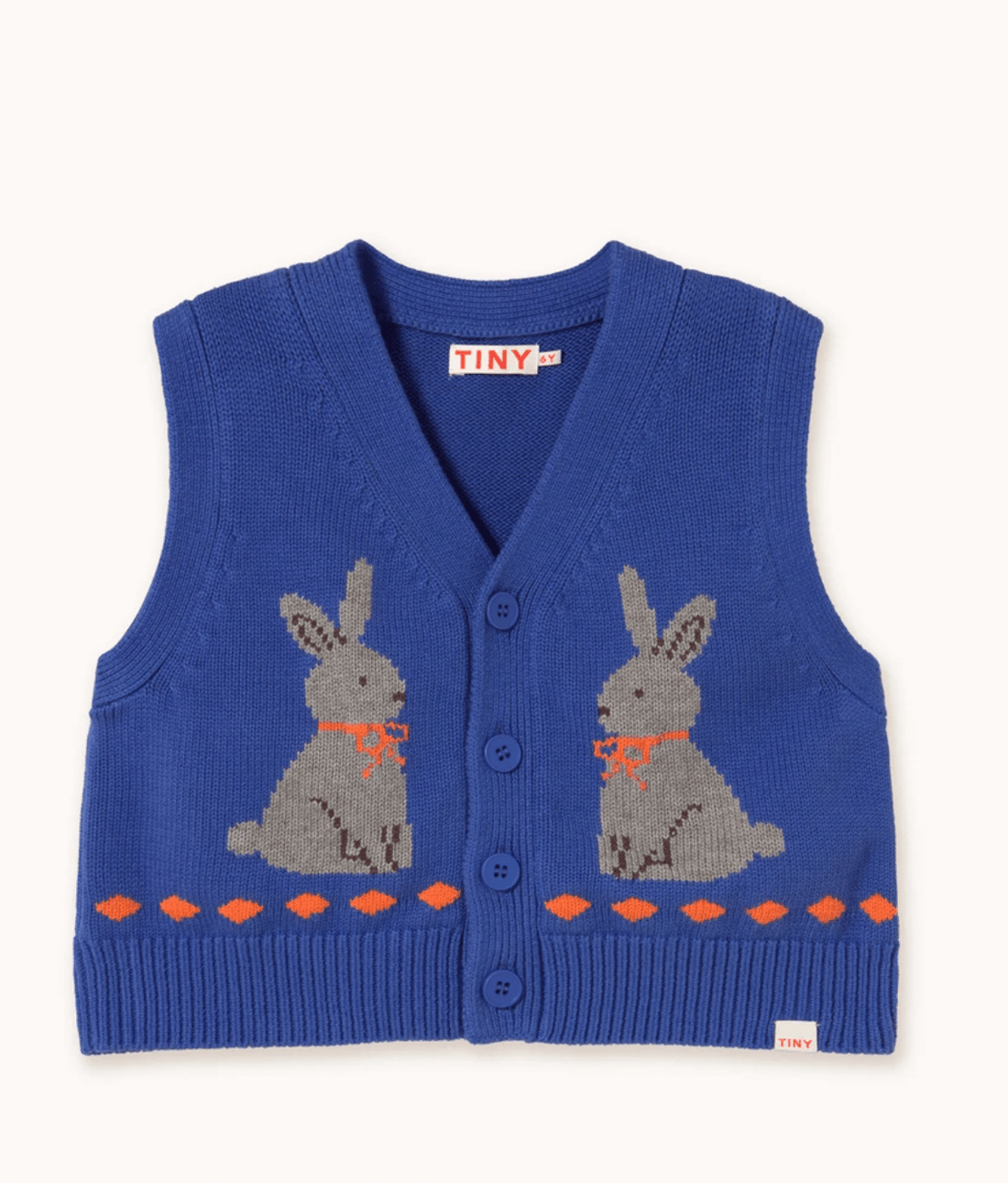 Tinycottons Rabbits Knitted Vest – Blue Tinycottons