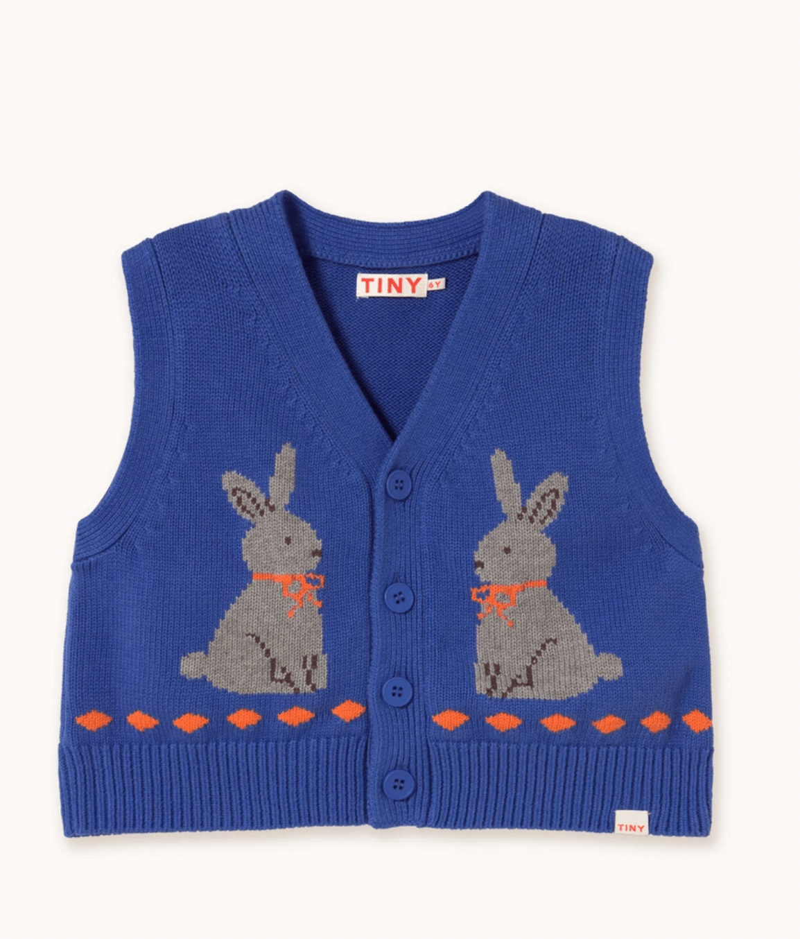 Tinycottons Rabbits Knitted Vest – Blue Tinycottons