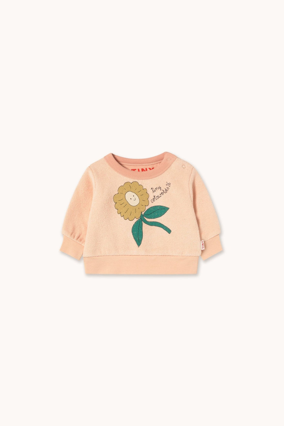 Tinycottons Tiny Daisy Graphic Baby Sweatshirt - Dark Nude in Dark Nude