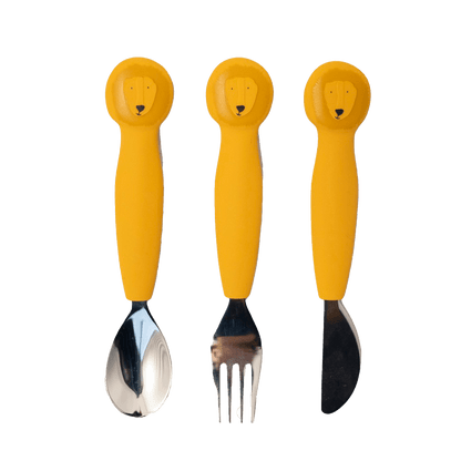 Trixie Baby - Trixie Silicone Cutlery Set, 3-Pack | Baby Toddler Utensils: Mr. Shark Trixie Baby