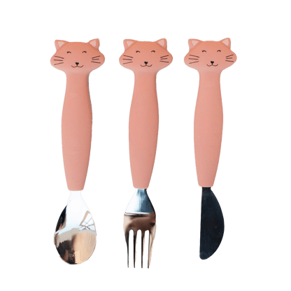 Trixie Baby - Trixie Silicone Cutlery Set, 3-Pack | Baby Toddler Utensils: Mr. Shark Trixie Baby