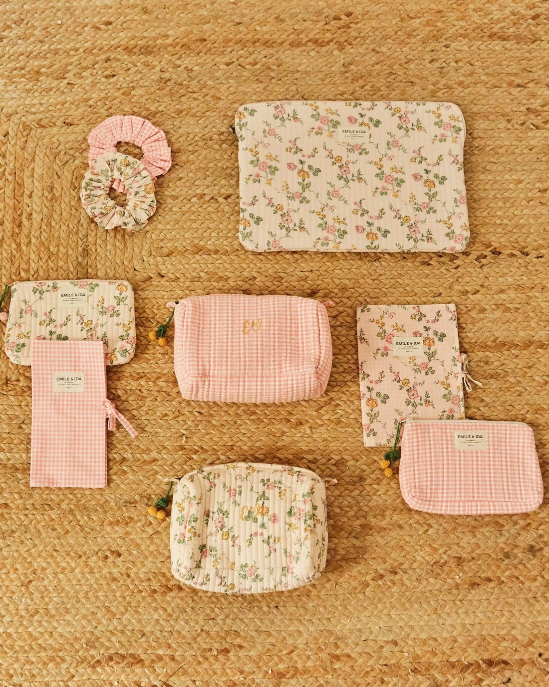 Trousse de toilette - Vichy rose Emile et ida