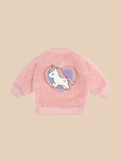 UNICORN HEART FAUX FUR JACKET Huxbaby - enjoykidsus