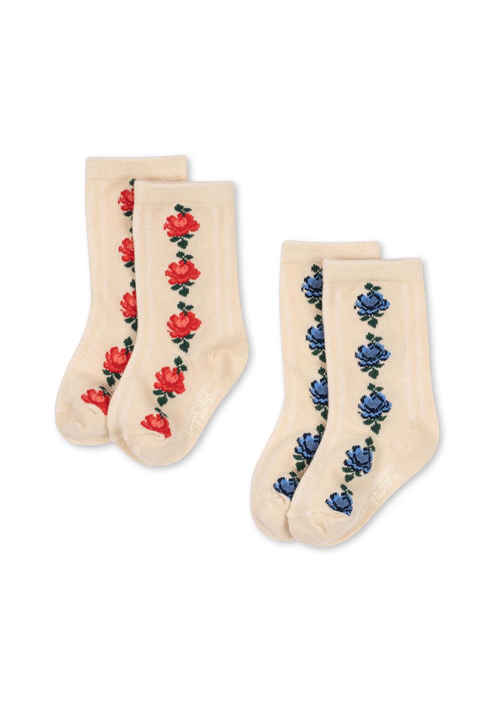 Konges Sløjd 2-Pack Jacquard Socks – Rose Mix
