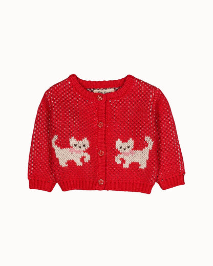 Hello Simone Baby Jeannette Cardigan - Kitty Cherry