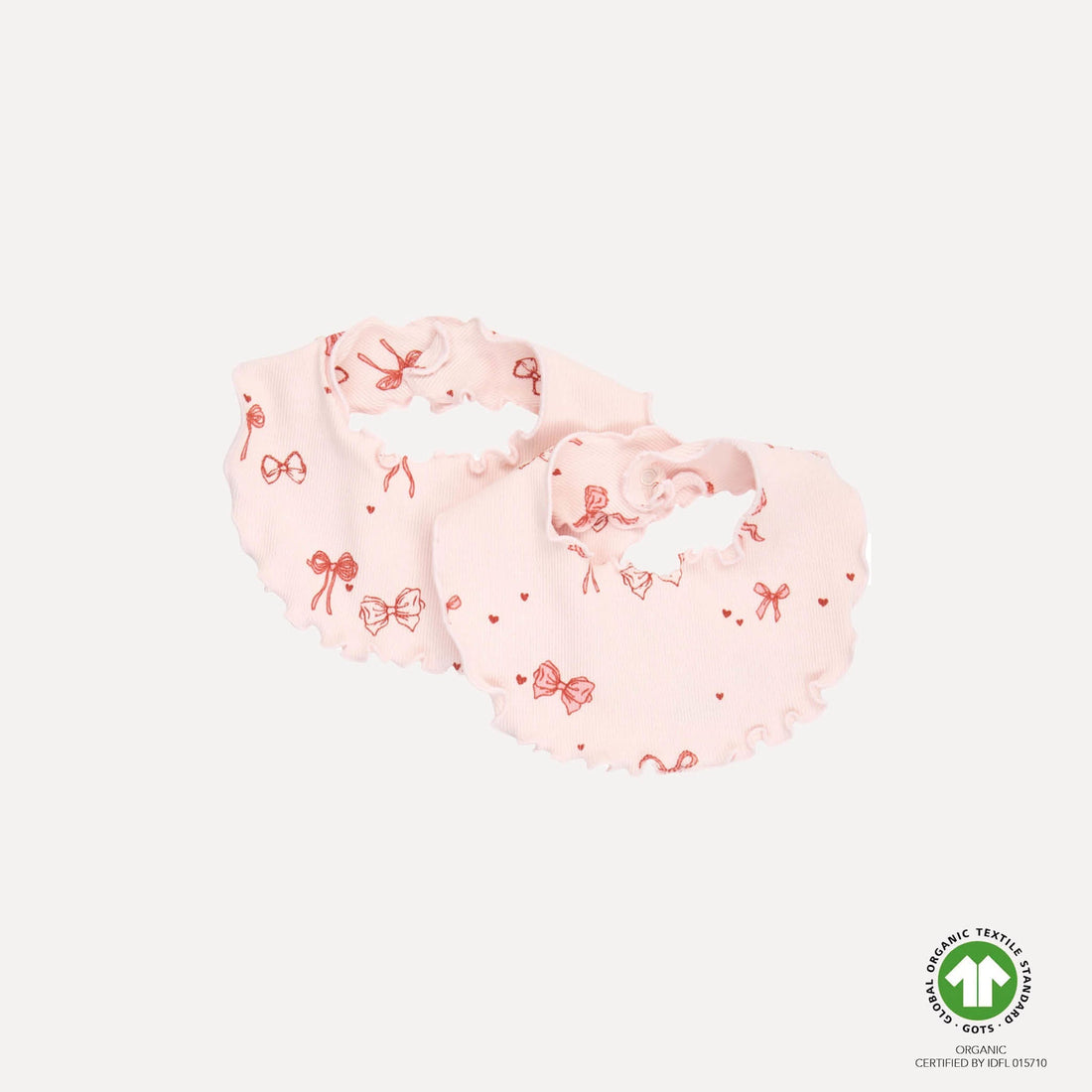 VACVAC Belle Rib Bib 2 - Pack – Pink | Organic Baby Bib Set VACVAC