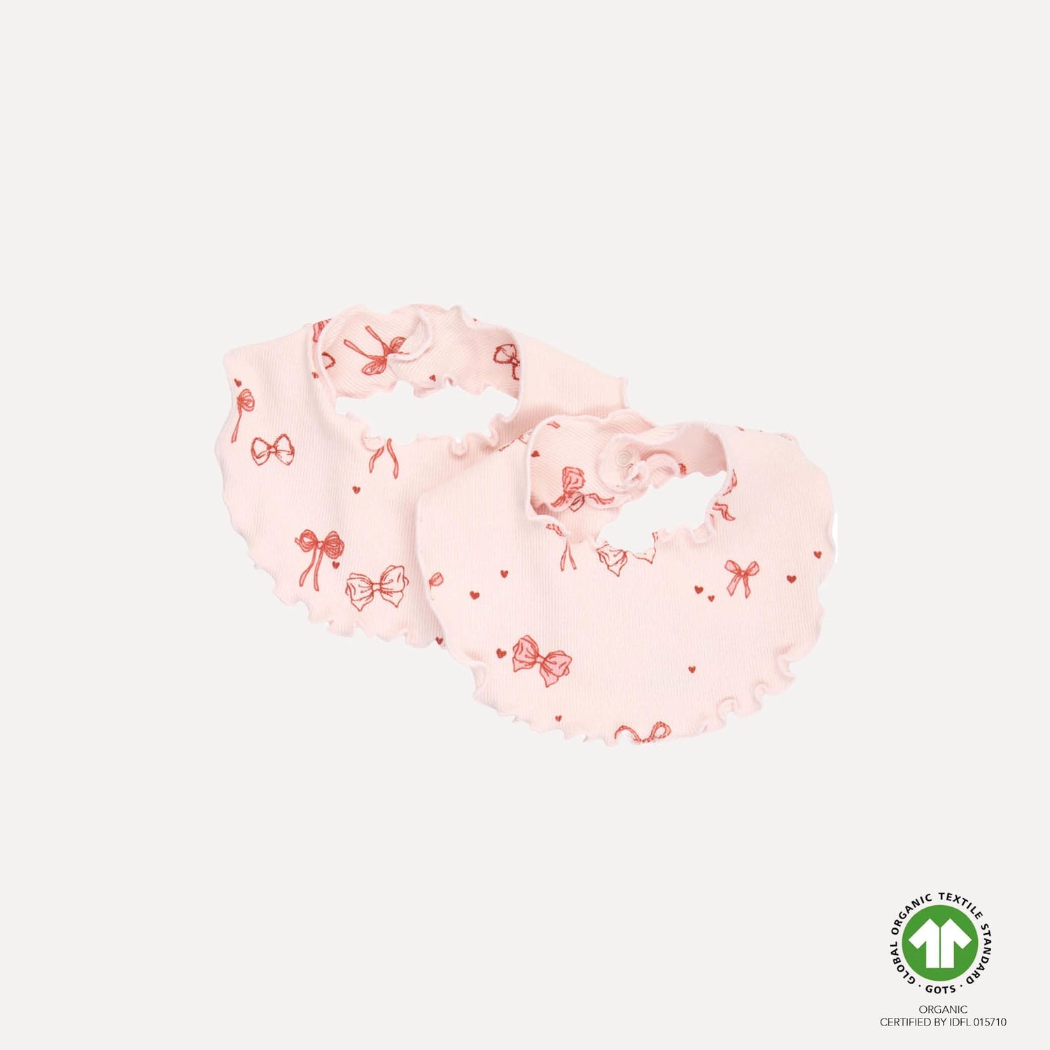 VACVAC Belle Rib Bib 2 - Pack – Pink | Organic Baby Bib Set VACVAC