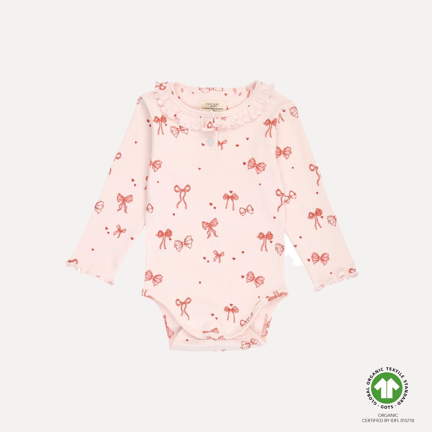 VACVAC Belle Rib Bodysuit LS – Organic Long Sleeve Baby Bodysuit VACVAC