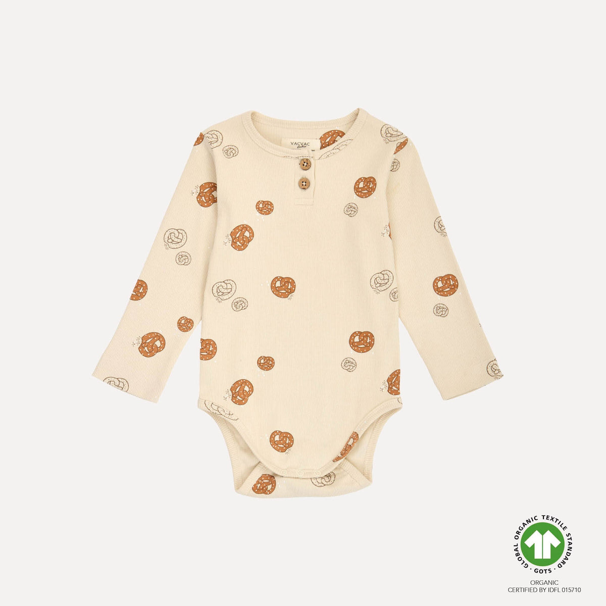 VACVAC Billie Pretzel Rib Bodysuit LS – Organic Long Sleeve Baby Bodysuit VACVAC