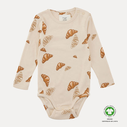 VACVAC Kurt Bodysuit LS – Croissant Big | Organic Baby Bodysuit VACVAC