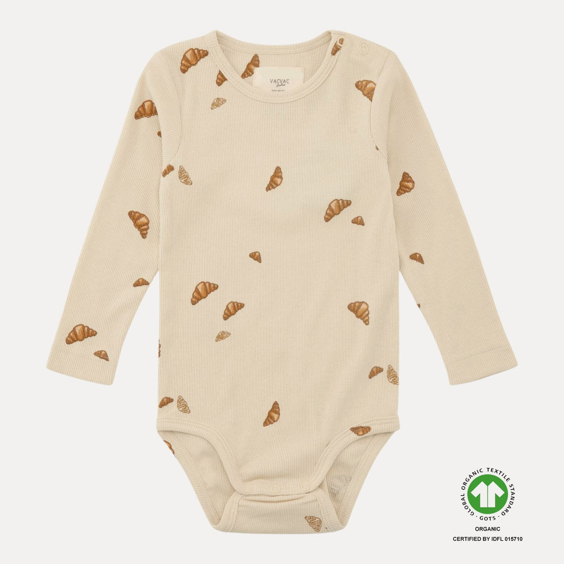 VACVAC Kurt Bodysuit LS – Croissant Mini | Organic Baby Bodysuit VACVAC