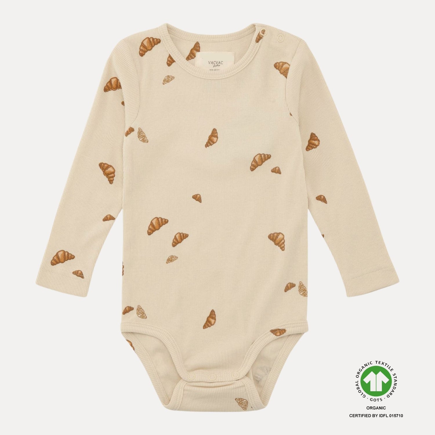 VACVAC Kurt Bodysuit LS – Croissant Mini | Organic Baby Bodysuit VACVAC