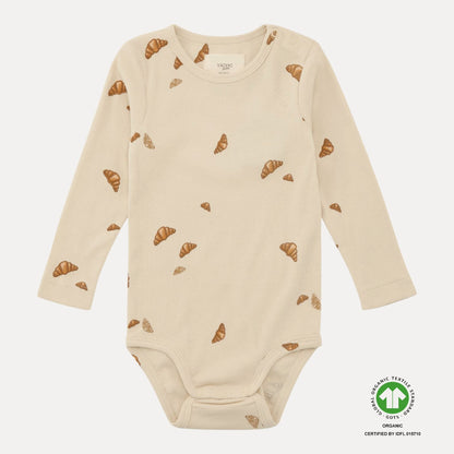 VACVAC Kurt Bodysuit LS – Croissant Mini | Organic Baby Bodysuit VACVAC