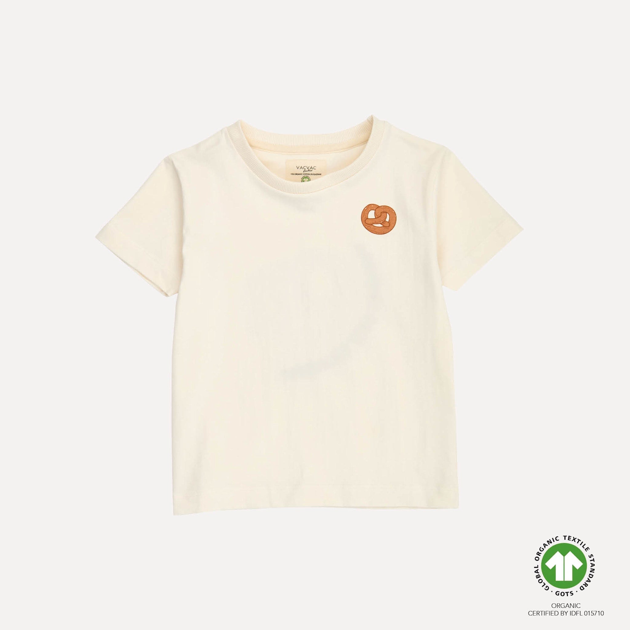 VACVAC Misson Pretzel Graphic Tee – Greige | Organic Cotton Kids T-Shirt VACVAC