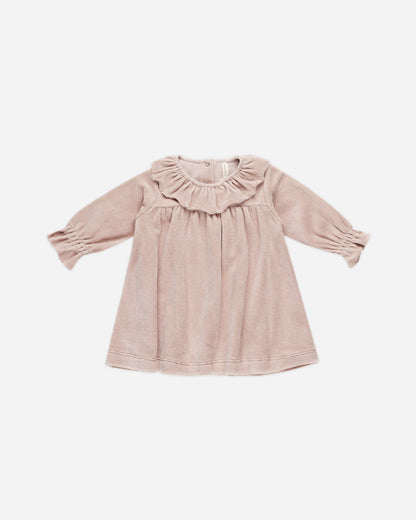 Velour Baby Dress || Blush Quincy Mae - enjoykidsus