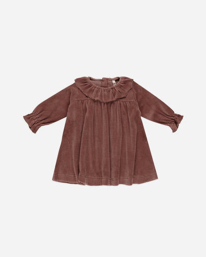 Velour Baby Dress || Cranberry Quincy Mae - enjoykidsus