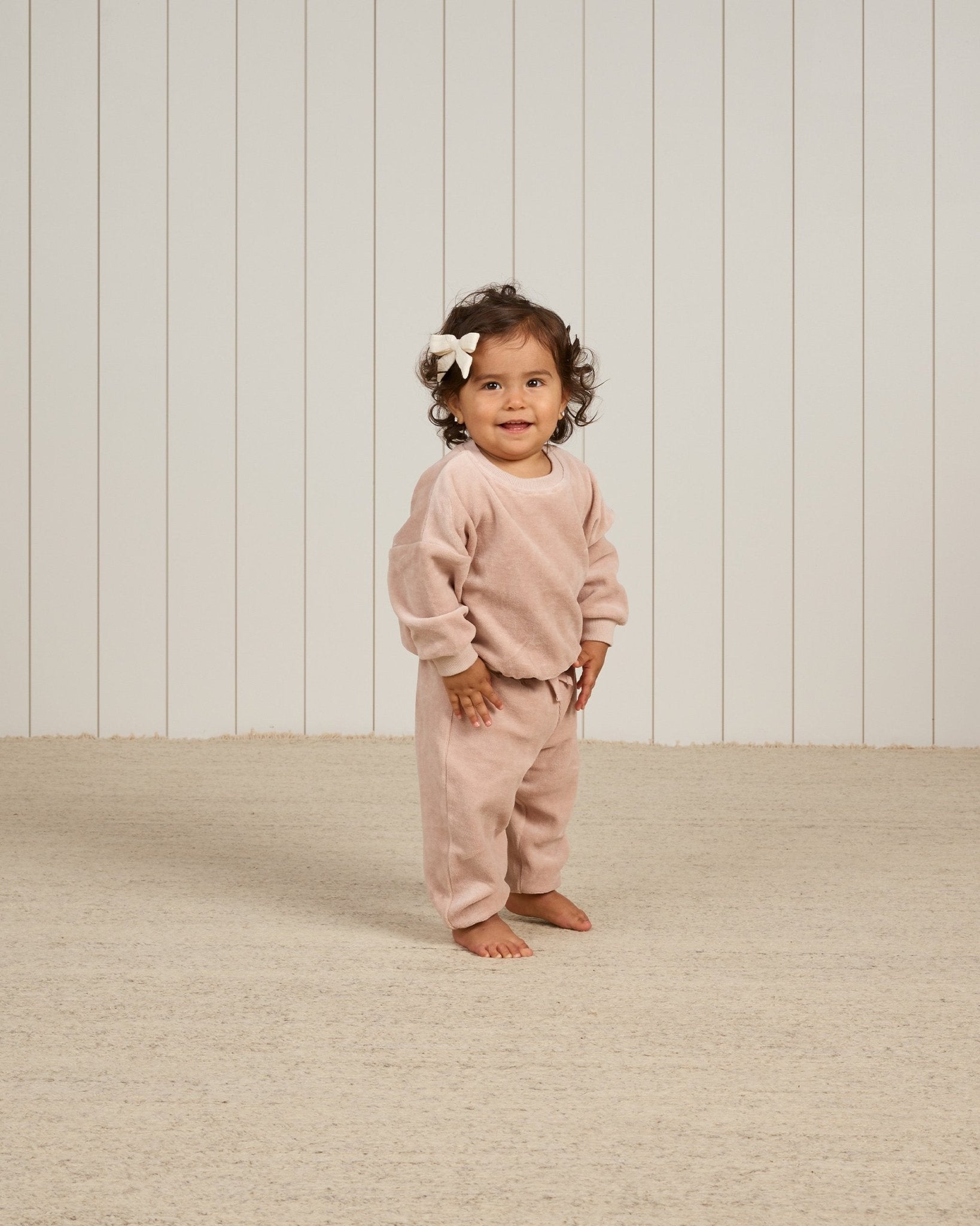 Velour Relaxed Sweatshirt || Blush Quincy Mae - enjoykidsus