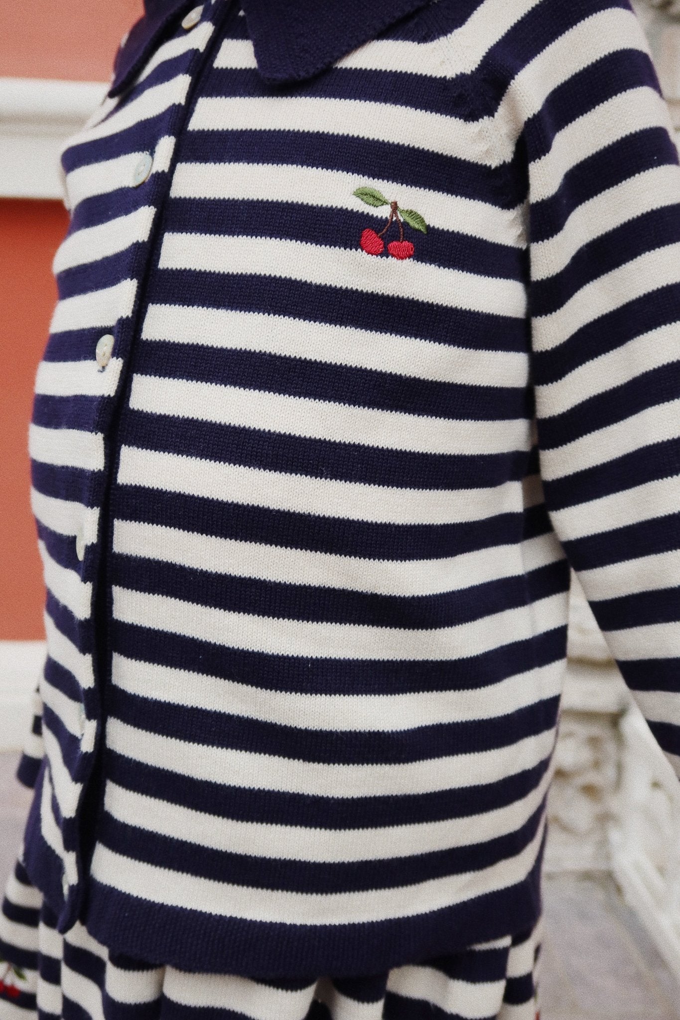 VENTON KNIT CARDIGAN GOTS - NAVY STRIPE Konges Sløjd - enjoykidsus