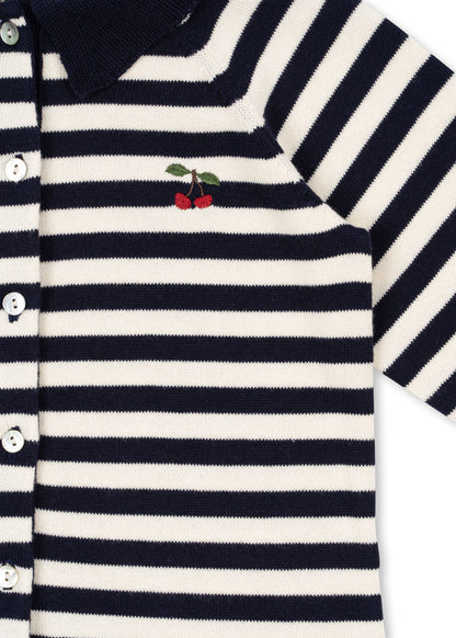 VENTON KNIT CARDIGAN GOTS - NAVY STRIPE Konges Sløjd - enjoykidsus