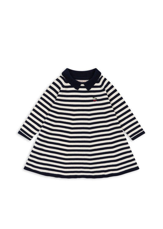 VENTON KNIT DRESS GOTS - NAVY STRIPE Konges Sløjd - enjoykidsus