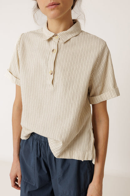Indi &amp; Cold Striped Polo Shirt with Side Ties