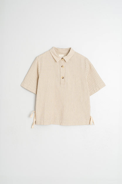 Indi &amp; Cold Striped Polo Shirt with Side Ties
