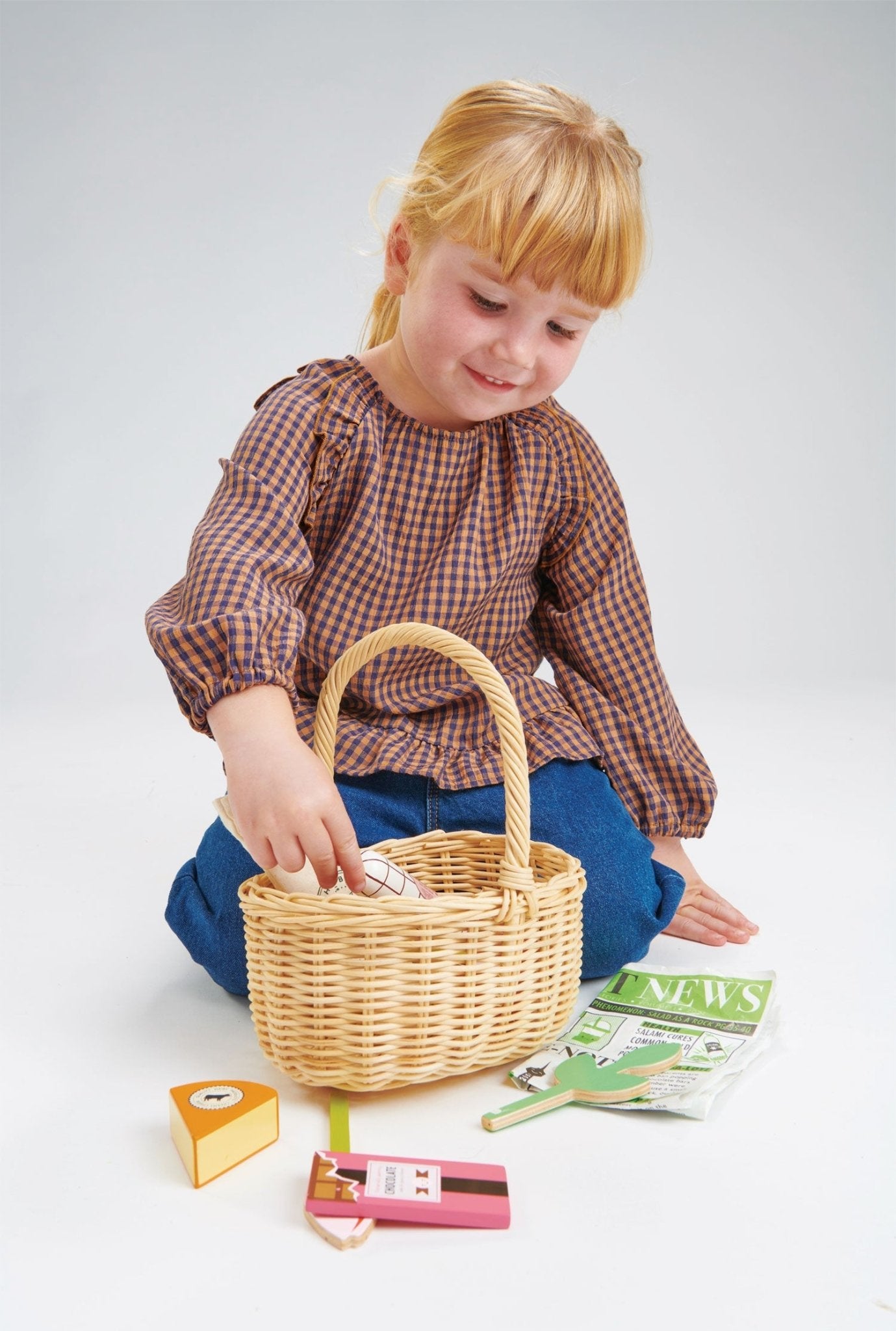 Wicker Shopping Basket Tender Leaf Toys - enjoykidsus