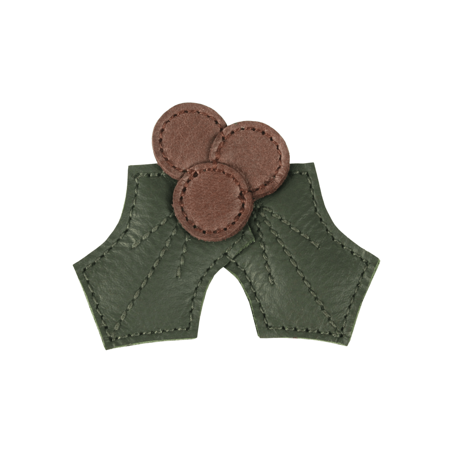 Wonda Hairclip | Holly | Olive Leather Donsje