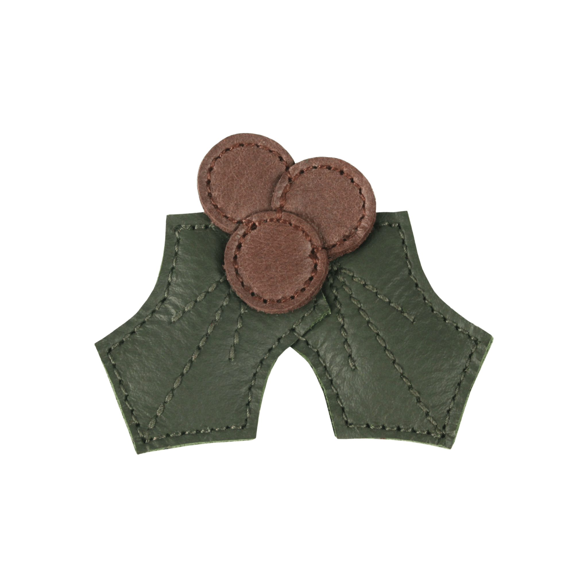 Wonda Hairclip | Holly | Olive Leather Donsje